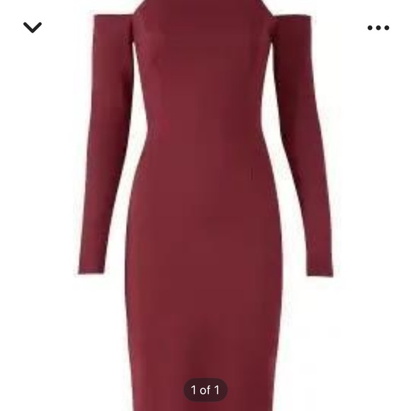 Trina Turk Elegant Burgundy Off-Shoulder Dress - Picture 1 of 4